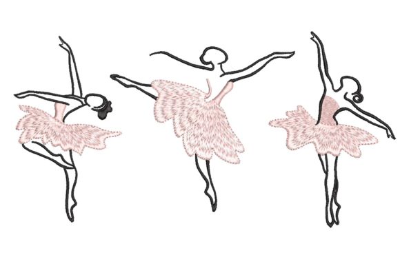 A Graceful Ballet Embroidery Design for Boutique Sweatshirts