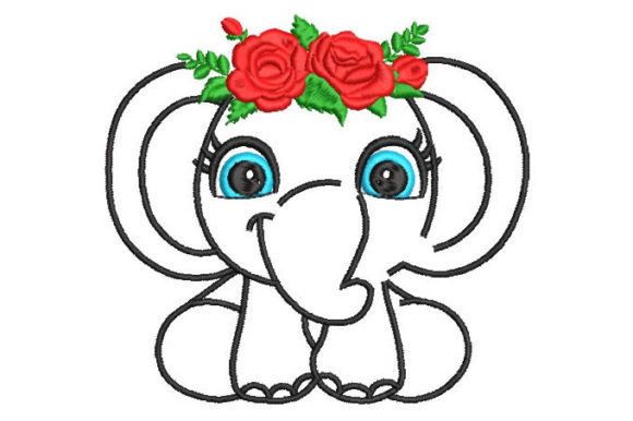 A Sweet Elephant Embroidery for Personalized Gifts