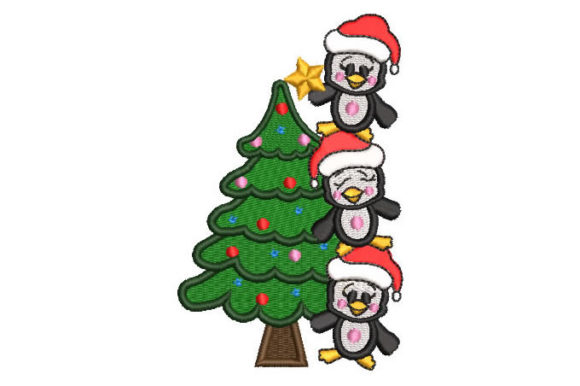 Christmas Tree with Penguins Embroidery: A Designer's First Impression
