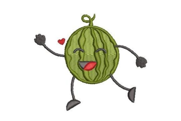 Dancing Watermelon: A Sweet Summer Embroidery Idea