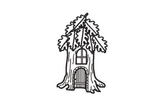Fairy House in Black and White Embroidery Design Review