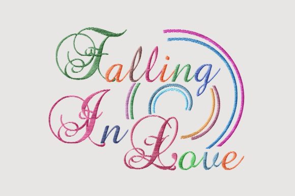 Falling in Love: A Rainbow Color Lettering Embroidery Review