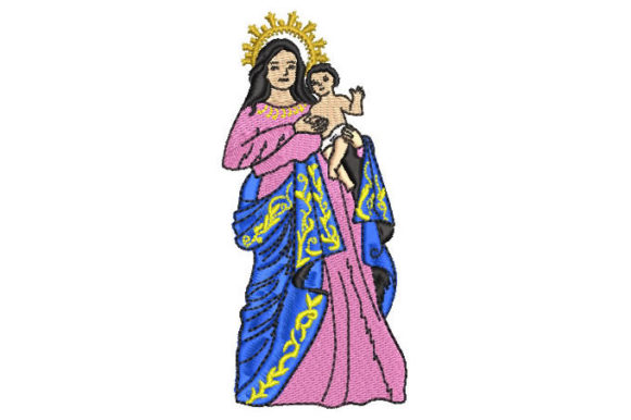 Virgin Mary Baby in Arms Embroidery Design Review